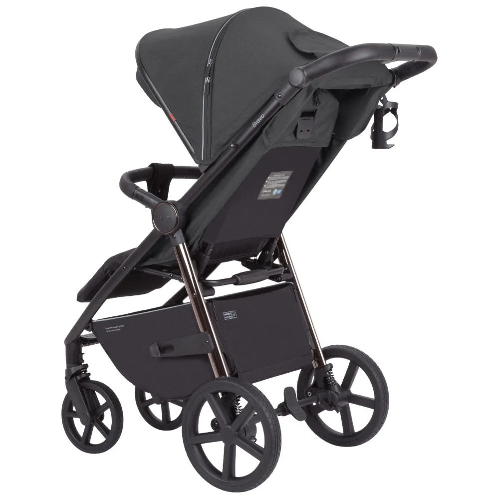Carrello Bravo Plus CRL-5515 - прогулянкова коляска з великими колесами, всесезонний візок • Storm Grey