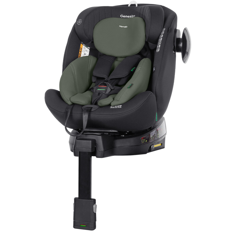 Carrello Genesis+ CRL-12807 - поворотное детское автокресло i-Size (0 – 12лет / 40 - 150см), крепление ISOFIX • Beetle Green