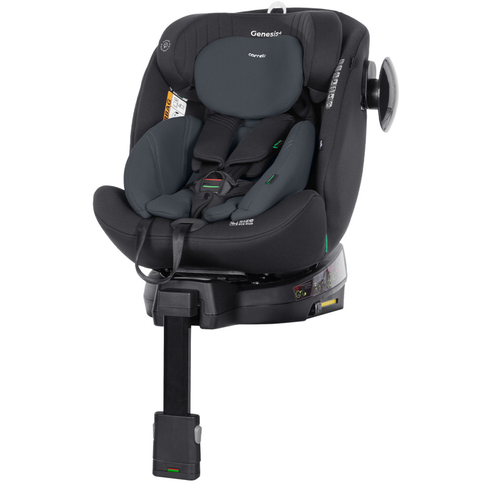Carrello Genesis+ CRL-12807 - поворотное детское автокресло i-Size (0 – 12лет / 40 - 150см), крепление ISOFIX • Magnet Grey