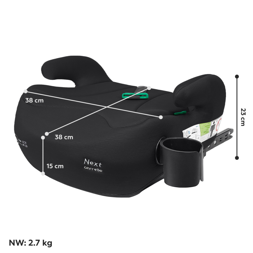 Carrello Next i-Size CRL-16011 - автокресло-бустер для детей (7–12 лет / 125–150 см), крепление ISOFIX, подстаканник в комплекте • Seashell Grey	