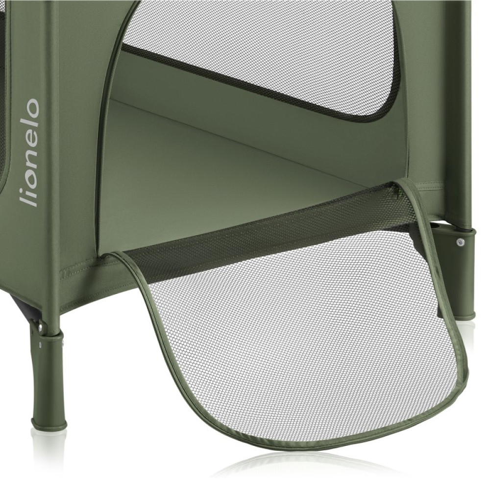 Lionelo Jasmin Easy Fold - дитячий манеж-ліжечко 2 в 1 • Green Olive Lionelo Jasmin Easy Fold - дитячий манеж-ліжечко 2 в 1 • Green Olive