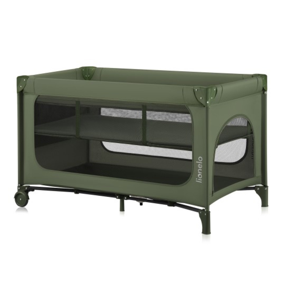 Lionelo Jasmin Easy Fold - дитячий манеж-ліжечко 2 в 1 • Green Olive Lionelo Jasmin Easy Fold - дитячий манеж-ліжечко 2 в 1 • Green Olive