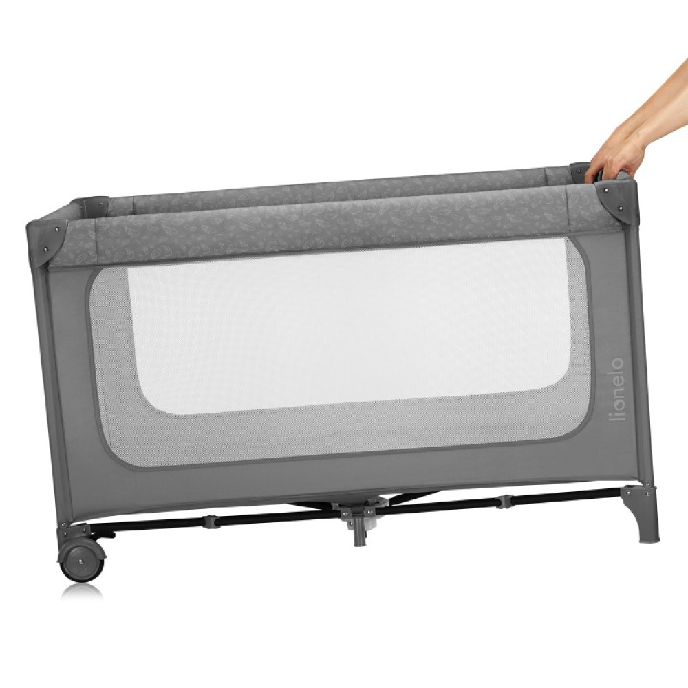 Lionelo Jasmin Easy Fold - дитячий манеж-ліжечко 2 в 1 • Grey Stone Lionelo Jasmin Easy Fold - дитячий манеж-ліжечко 2 в 1 • Grey Stone