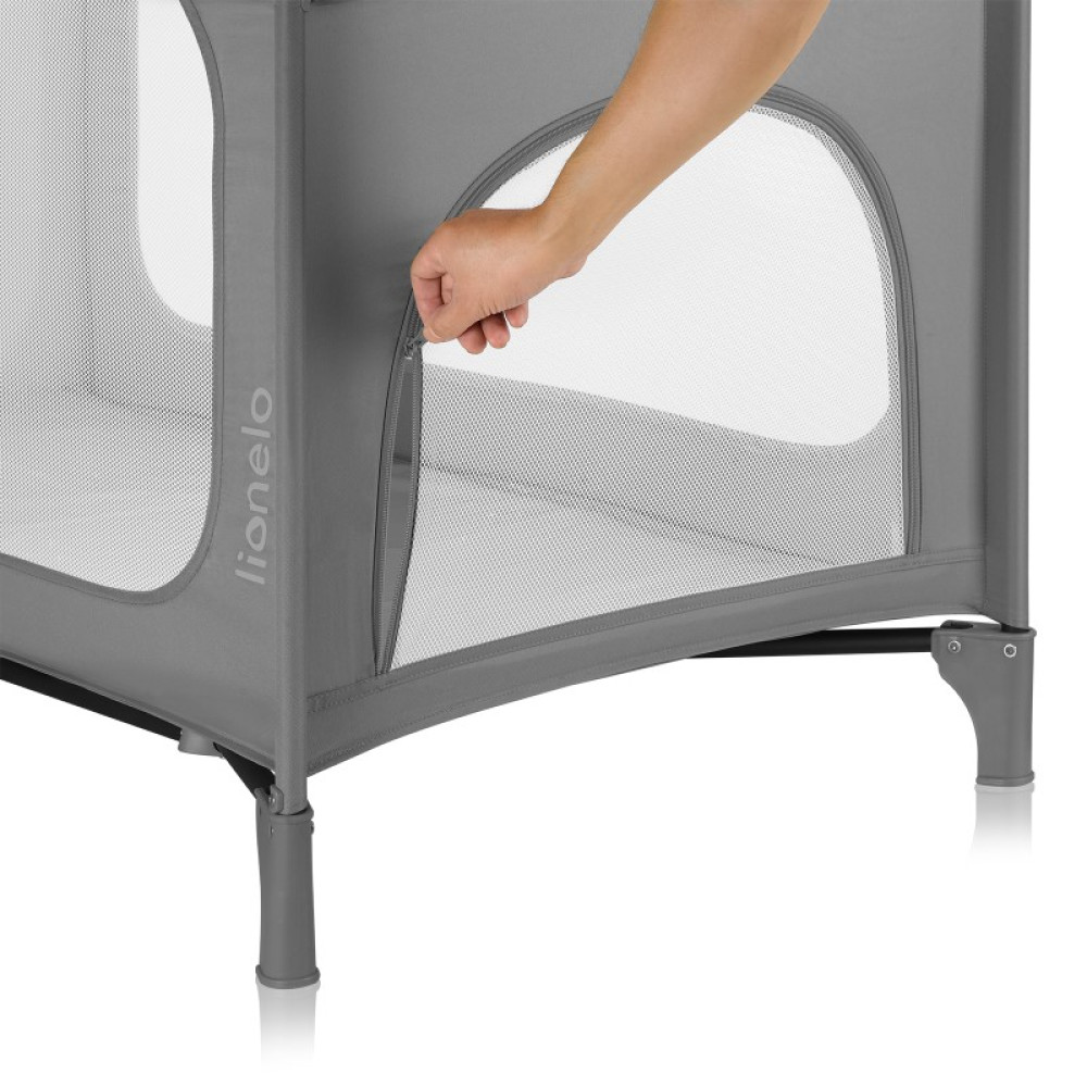 Lionelo Jasmin Easy Fold - дитячий манеж-ліжечко 2 в 1 • Grey Stone Lionelo Jasmin Easy Fold - дитячий манеж-ліжечко 2 в 1 • Grey Stone