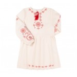 Платье Bembi лён р.128 Молочный (ПЛ 379)
