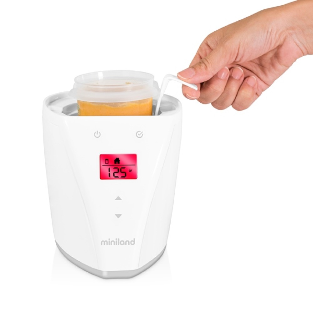 Miniland Warmy Advanced - підігрівач-стерилізатор для дому та авто, функція відкладеного старту, світлова та звукова індикація, дисплей • White
