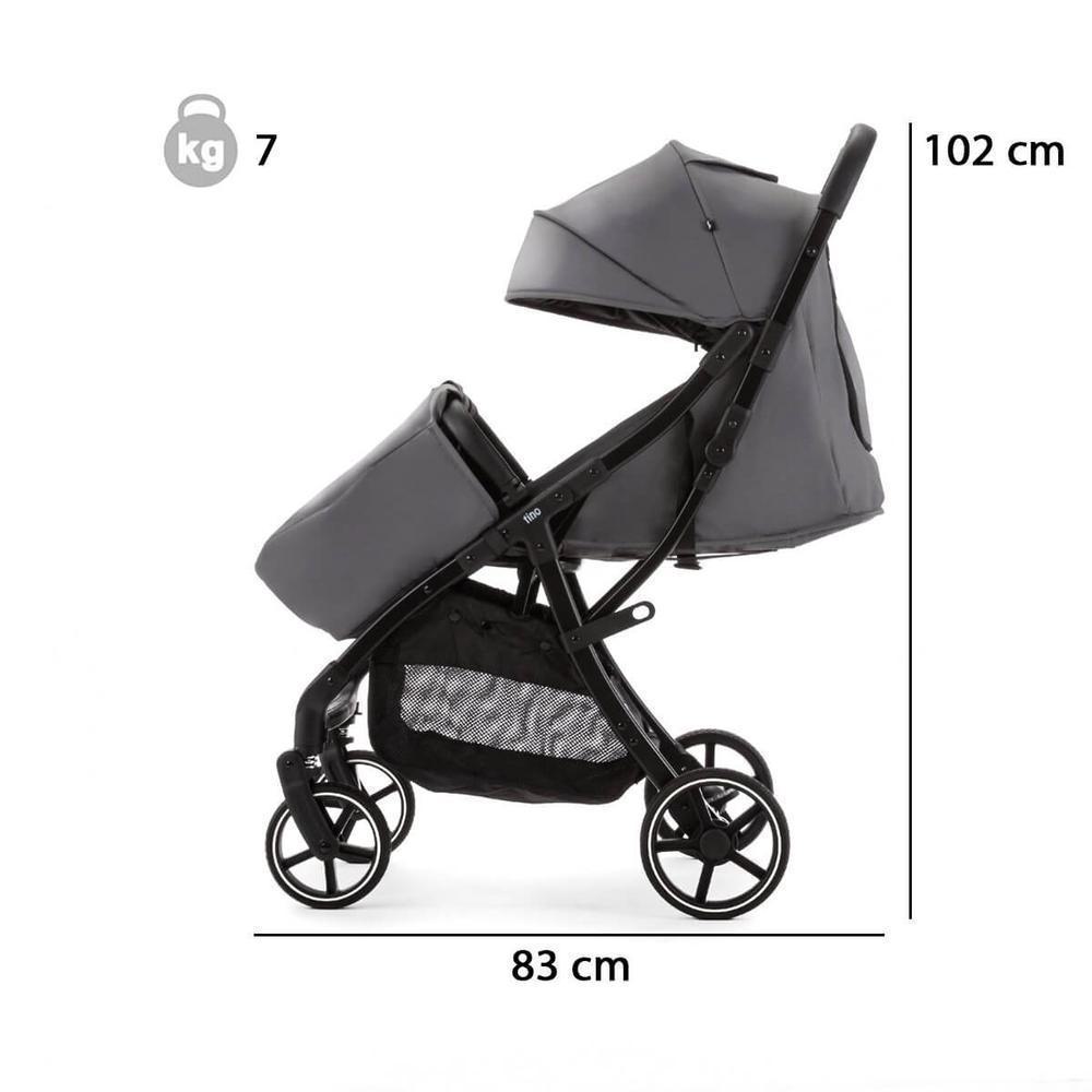 Adamex Tino - прогулянкова коляска, компактне автоскладання, всесезонна • Graphite