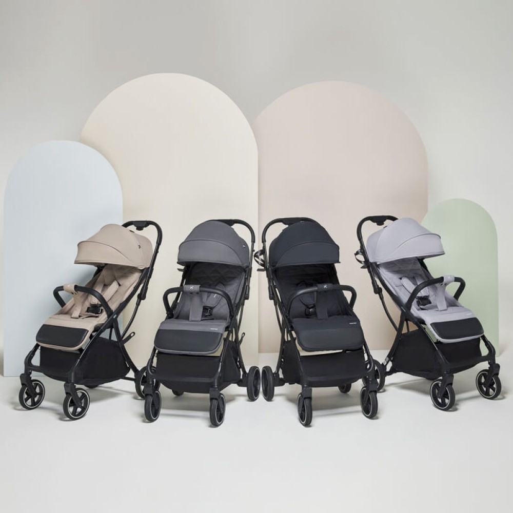 Adamex Tino - прогулянкова коляска, компактне автоскладання, всесезонна • Black