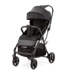 Adamex Tino - прогулянкова коляска, компактне автоскладання, всесезонна • Black