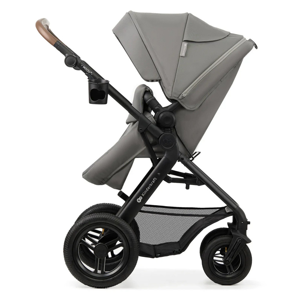 Kinderkraft Moov 2 Air - універсальна коляска 3 в 1 для подорожей, великі колеса, автокрісло Mink Pro i-Size • Light Gray (KSMOOV02LGR3000) Kinderkraft Moov 2 Air - універсальна коляска 3 в 1 для подорожей, великі колеса, автокрісло Mink Pro i-Size • Light Gray (KSMOOV02LGR3000)