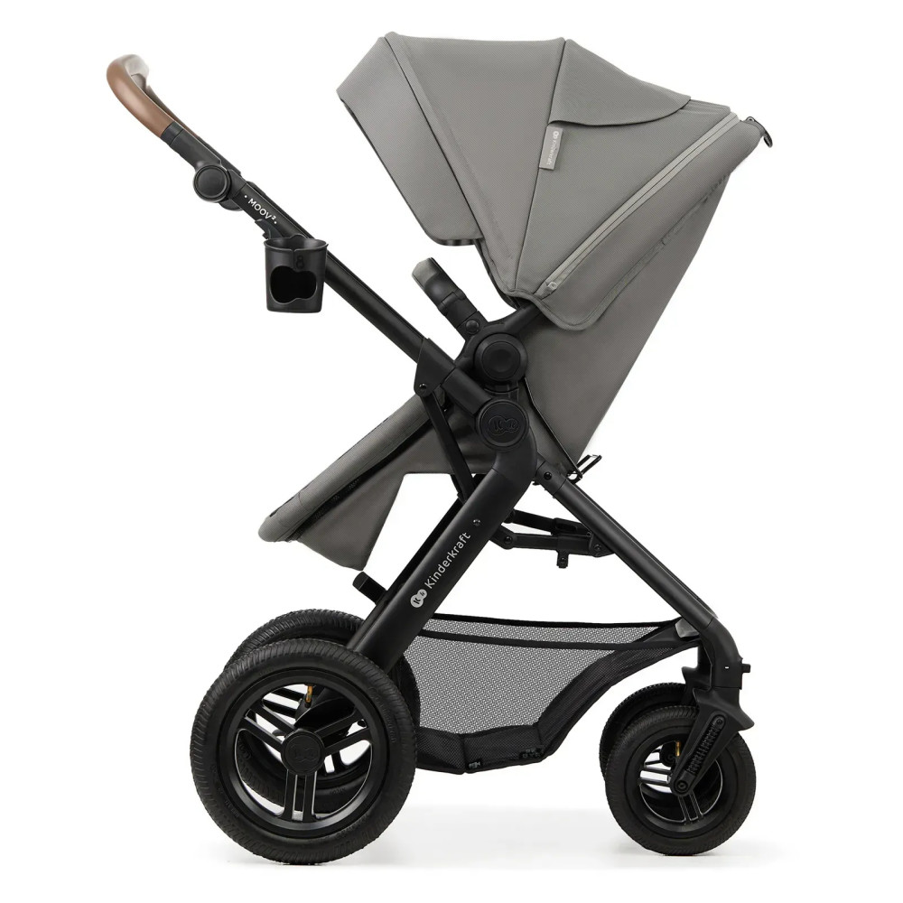 Kinderkraft Moov 2 Air - універсальна коляска 3 в 1 для подорожей, великі колеса, автокрісло Mink Pro i-Size • Light Gray (KSMOOV02LGR3000) Kinderkraft Moov 2 Air - універсальна коляска 3 в 1 для подорожей, великі колеса, автокрісло Mink Pro i-Size • Light Gray (KSMOOV02LGR3000)