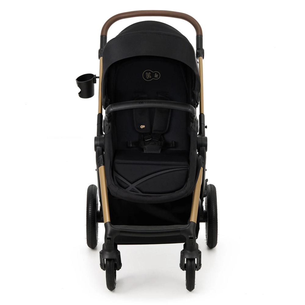 Kinderkraft Moov 2 Air - универсальная коляска 3 в 1 для путешествий, большие колеса, автокресло Mink Pro i-Size, портативная Bluetooth-колонка iDance Cuty Sealion 10W в подарок • Pure Black (KSMOOV02BLK0000)