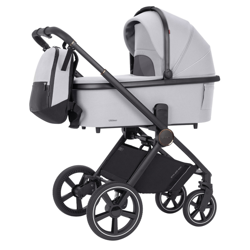 Carrello Ultimo CRL-6519 - детская коляска 3в1 с автокреслом для норорожденного (0 - 13 кг / 40 - 87 см), коляска с люлькой, регулировка высоты люльки и прогулочного блока, всесезонная коляска • Arctic Grey
