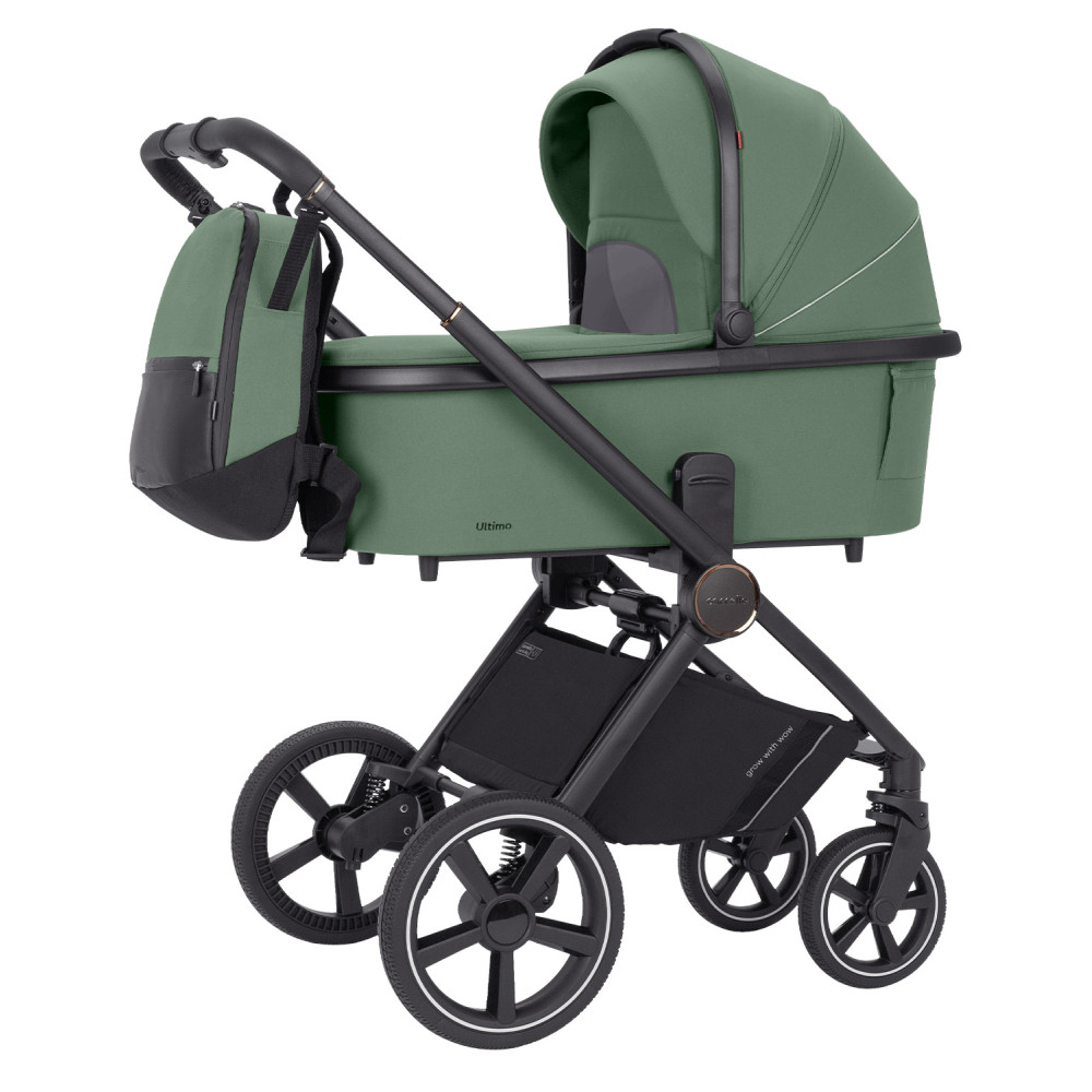Carrello Ultimo CRL-6519 - детская коляска 3в1 с автокреслом для норорожденного (0 - 13 кг / 40 - 87 см), коляска с люлькой, регулировка высоты люльки и прогулочного блока, всесезонная коляска • Fern Green