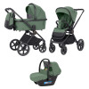 Carrello Ultimo CRL-6519 - детская коляска 3в1 с автокреслом для норорожденного (0 - 13 кг / 40 - 87 см), коляска с люлькой, регулировка высоты люльки и прогулочного блока, всесезонная коляска • Fern Green