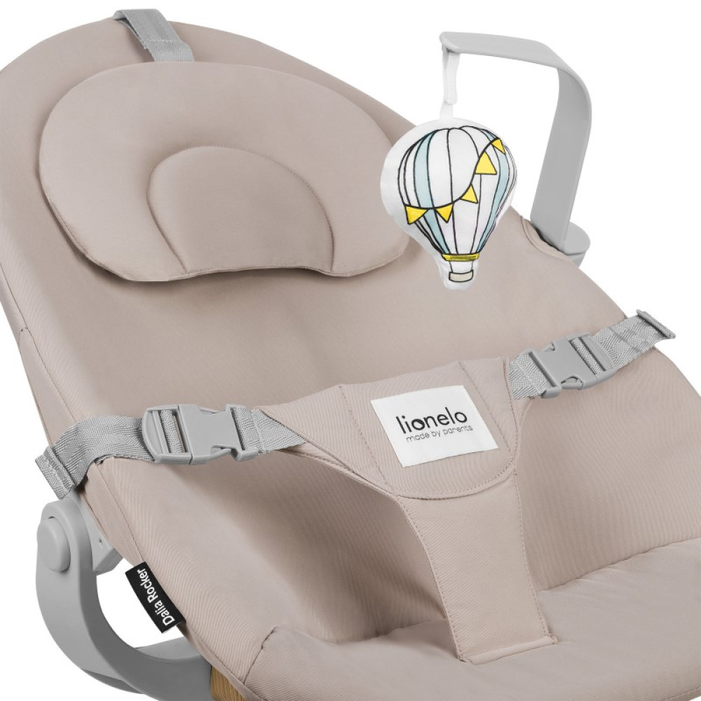 Lionelo Dalia Rocker - детское кресло-качалка, шезлонг для новорожденного с игрушкой • Beige Sand