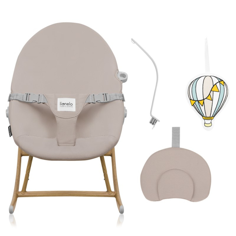 Lionelo Dalia Rocker - детское кресло-качалка, шезлонг для новорожденного с игрушкой • Beige Sand
