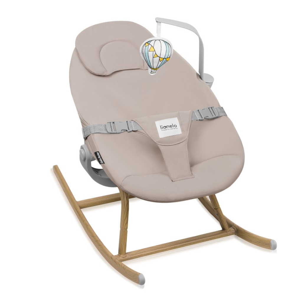 Lionelo Dalia Set - набор шезлонг-качалка для новорожденного и стульчик для кормления, функциональность 4 в 1, легкая трансформация • Grey Stone Natural