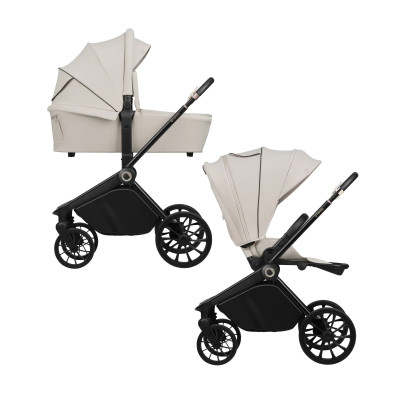 Lionelo Mika Plus 2в1 - детская коляска 2 в 1, универсальная коляска, быстрое складывание • Beige Sand