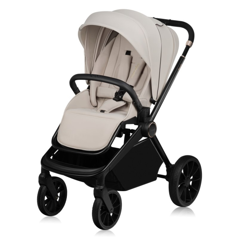 Lionelo Mika Plus - дитяча коляска 2 в 1, всесезонний візочок з люлькою для новонароджених, швидке складання • Beige Sand