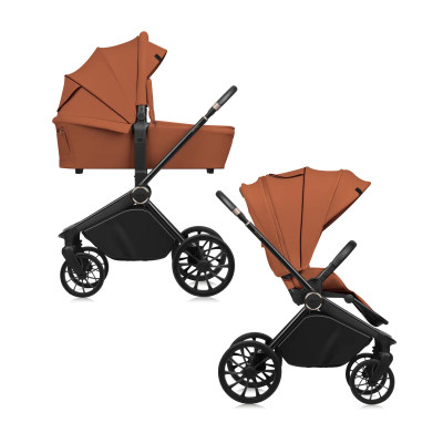 Lionelo Mika Plus 2в1 - детская коляска 2 в 1, универсальная коляска, быстрое складывание • Brown Rust