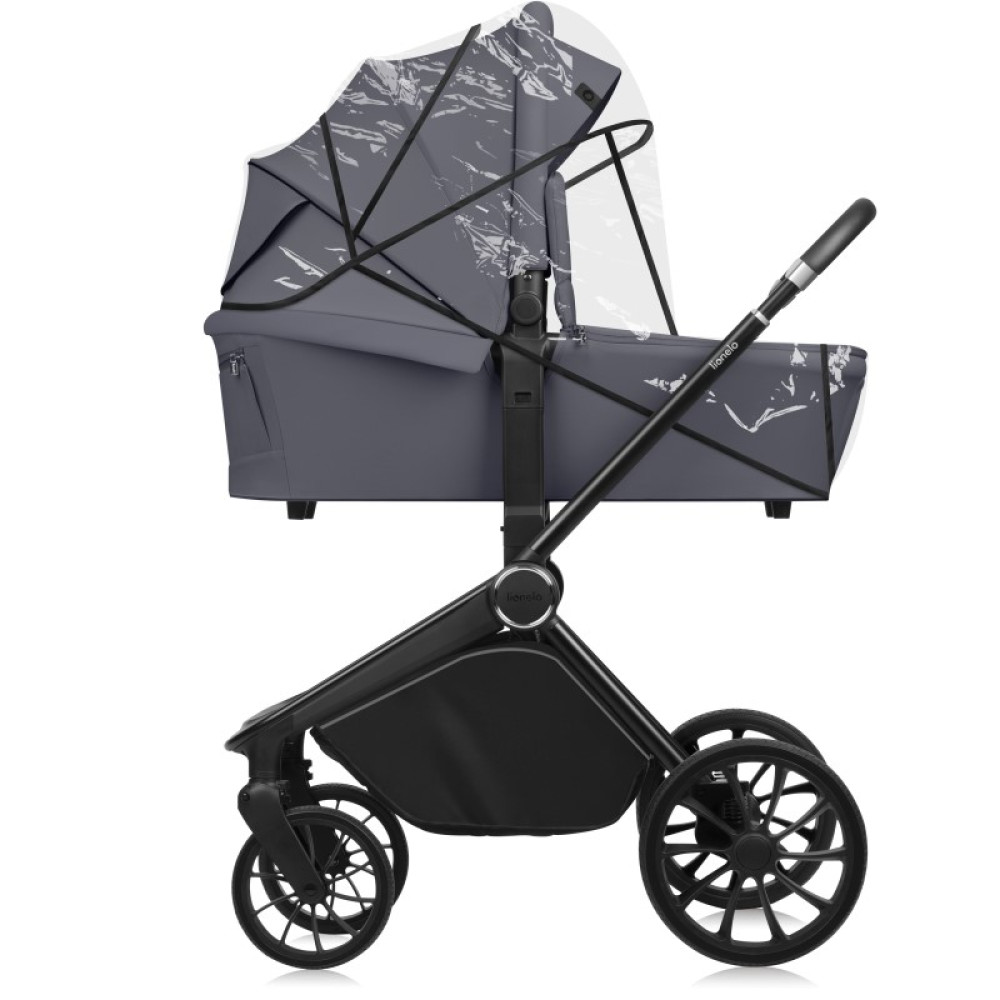 Lionelo Mika Plus - детская коляска 2 в 1,  всесезонная коляска с люлькой для новорожденных, быстрое складывание • Grey Stone