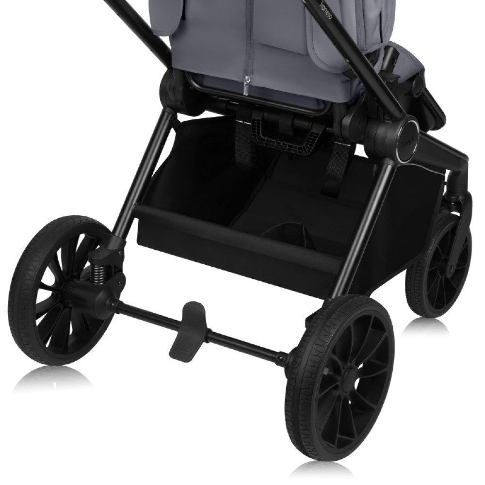 Lionelo Mika Plus - детская коляска 2 в 1,  всесезонная коляска с люлькой для новорожденных, быстрое складывание • Grey Stone