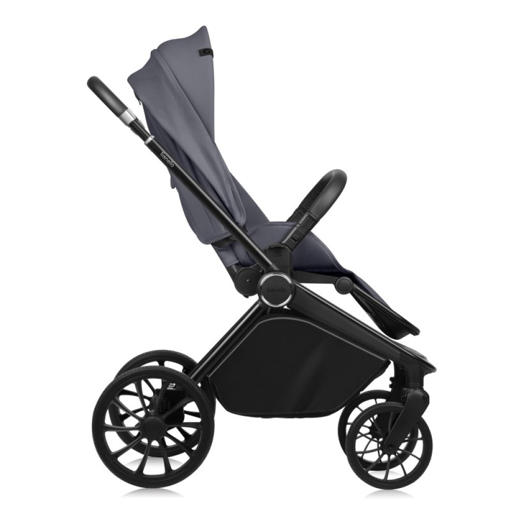 Lionelo Mika Plus - детская коляска 2 в 1,  всесезонная коляска с люлькой для новорожденных, быстрое складывание • Grey Stone