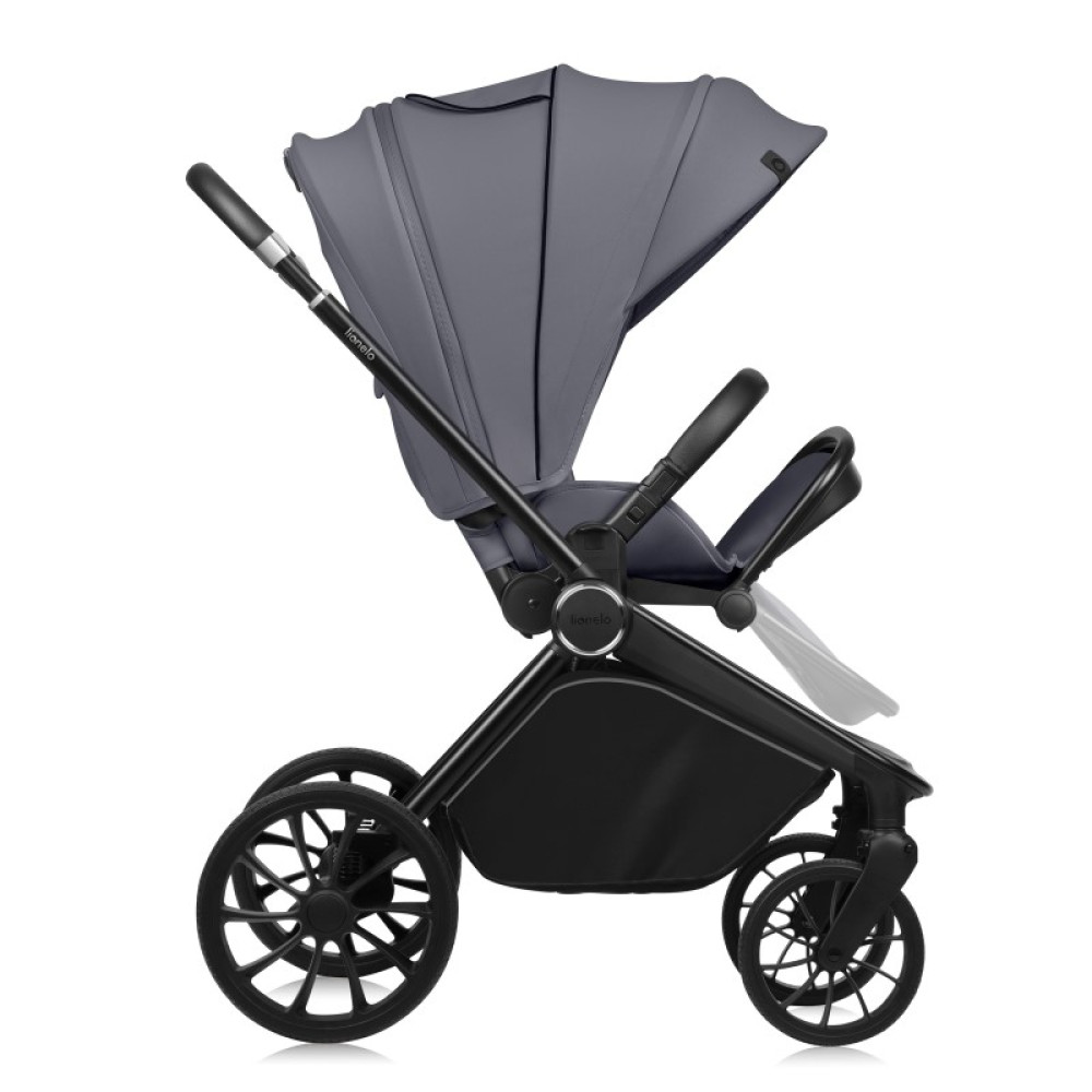 Lionelo Mika Plus - детская коляска 2 в 1,  всесезонная коляска с люлькой для новорожденных, быстрое складывание • Grey Stone