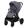 Lionelo Mika Plus - детская коляска 2 в 1,  всесезонная коляска с люлькой для новорожденных, быстрое складывание • Grey Stone