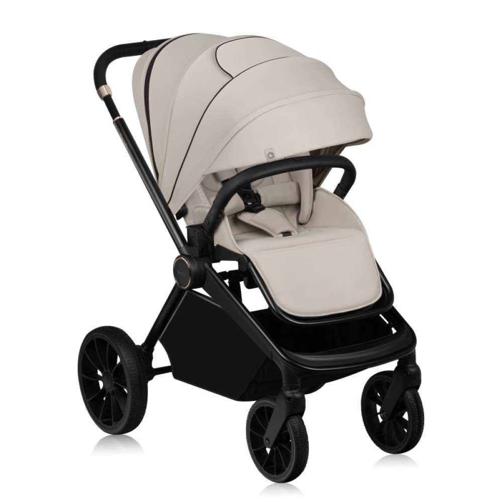 Lionelo Mika Plus - детская коляска 3 в 1,  автокресло, всесезонная коляска с люлькой для новорожденных, быстрое складывание • Beige Sand