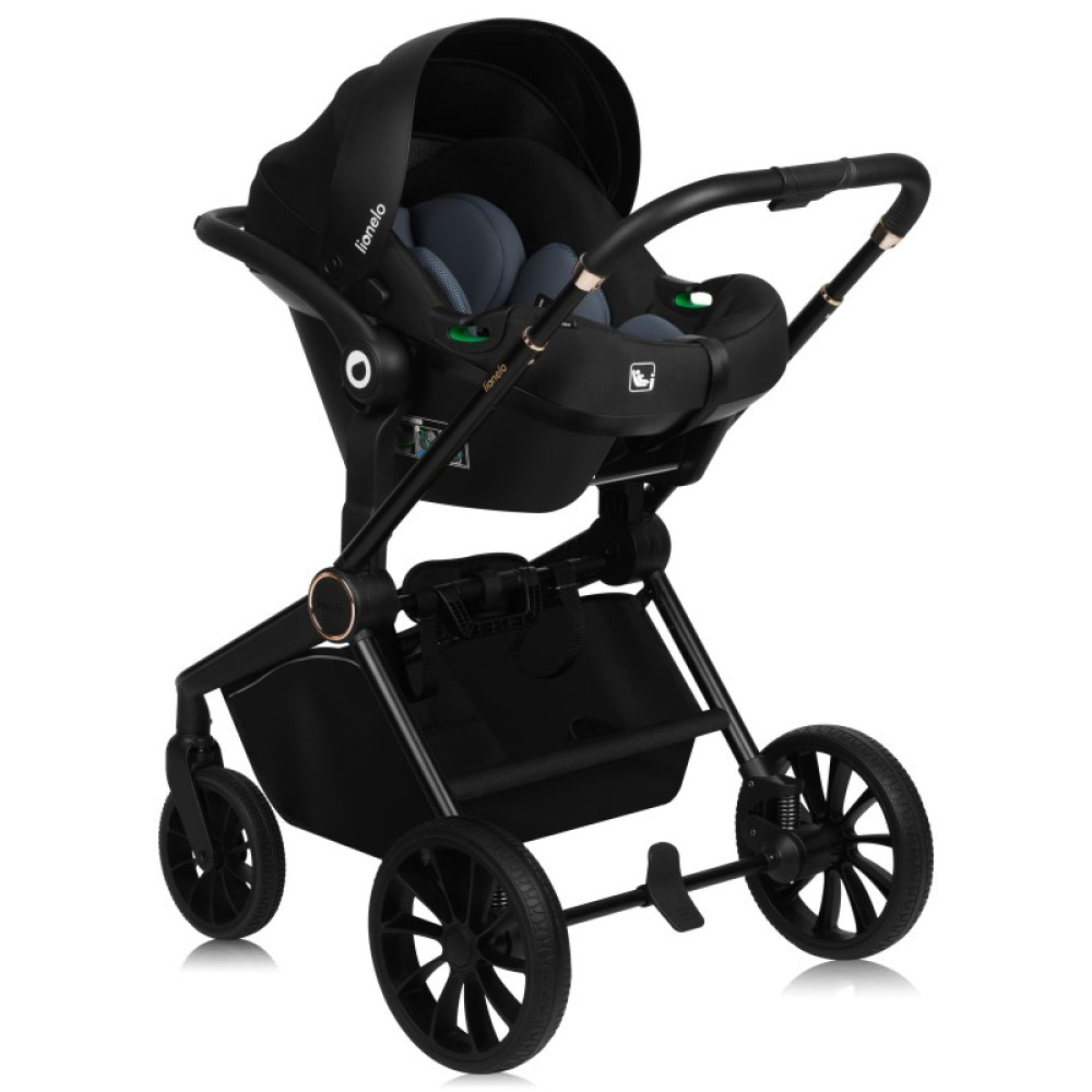 Lionelo Mika Plus - детская коляска 3 в 1,  автокресло, всесезонная коляска с люлькой для новорожденных, быстрое складывание • Brown Rust