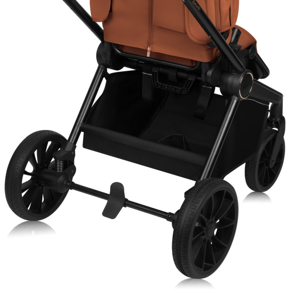 Lionelo Mika Plus - детская коляска 3 в 1,  автокресло, всесезонная коляска с люлькой для новорожденных, быстрое складывание • Brown Rust