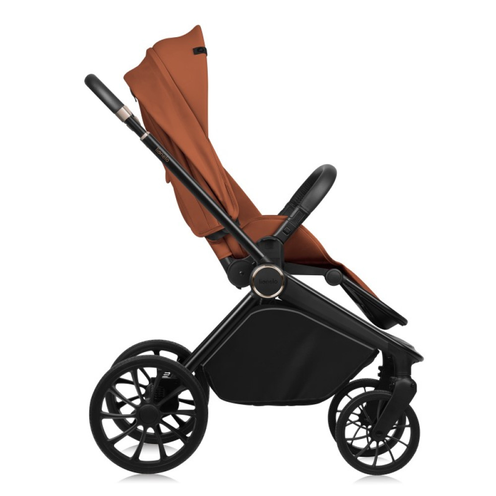 Lionelo Mika Plus - детская коляска 3 в 1,  автокресло, всесезонная коляска с люлькой для новорожденных, быстрое складывание • Brown Rust