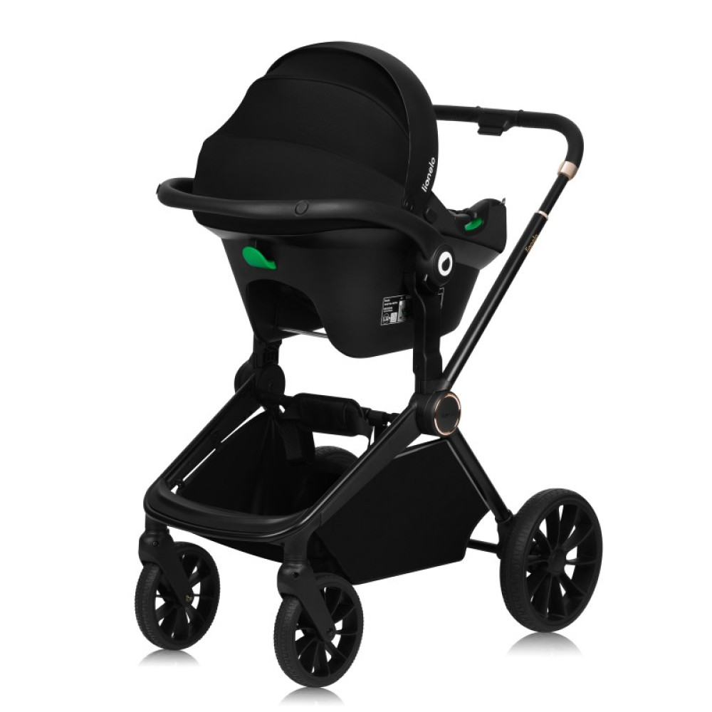Lionelo Mika Plus - детская коляска 3 в 1,  автокресло, всесезонная коляска с люлькой для новорожденных, быстрое складывание • Brown Rust