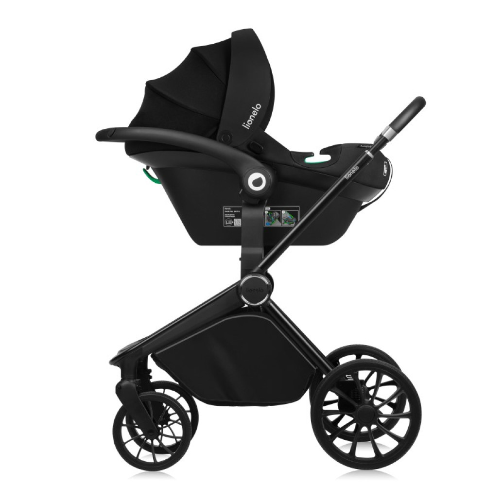 Lionelo Mika Plus - детская коляска 3 в 1,  автокресло, всесезонная коляска с люлькой для новорожденных, быстрое складывание • Green Olive