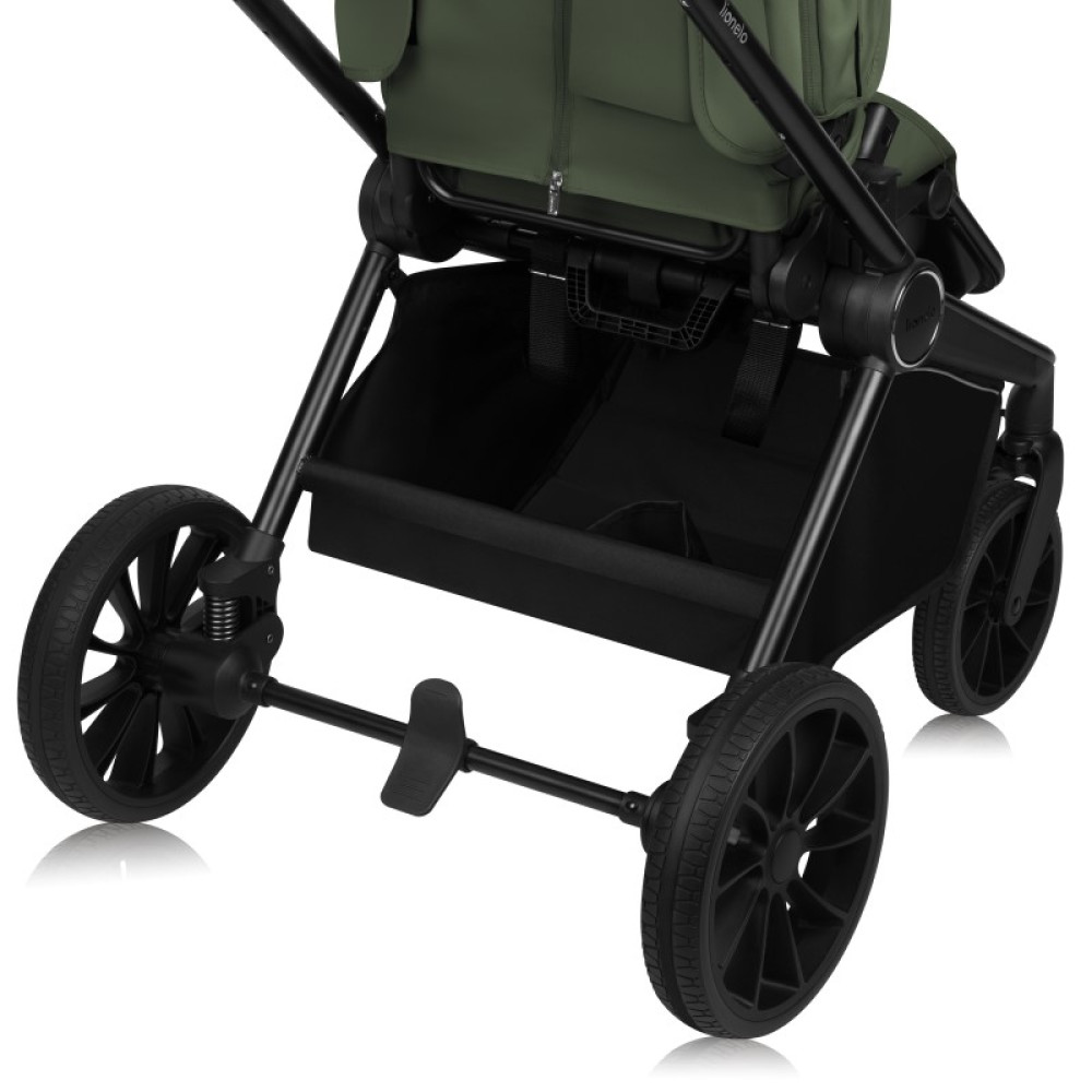 Lionelo Mika Plus - детская коляска 3 в 1,  автокресло, всесезонная коляска с люлькой для новорожденных, быстрое складывание • Green Olive