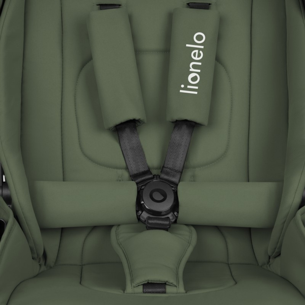 Lionelo Mika Plus - детская коляска 3 в 1,  автокресло, всесезонная коляска с люлькой для новорожденных, быстрое складывание • Green Olive