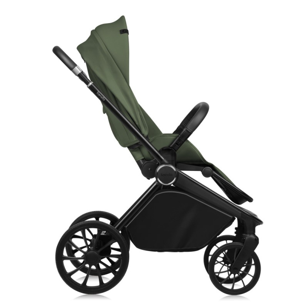 Lionelo Mika Plus - детская коляска 3 в 1,  автокресло, всесезонная коляска с люлькой для новорожденных, быстрое складывание • Green Olive