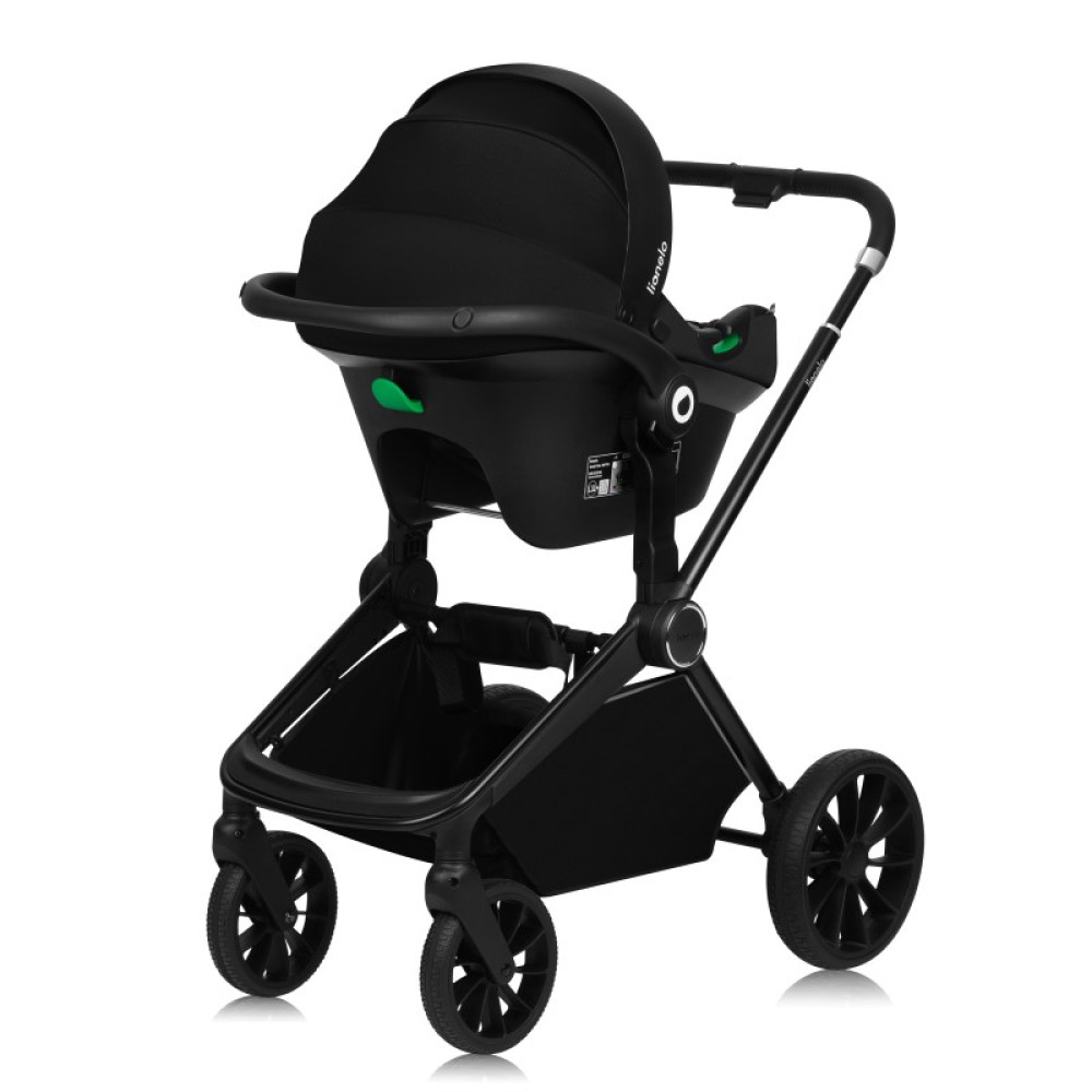 Lionelo Mika Plus - детская коляска 3 в 1,  автокресло, всесезонная коляска с люлькой для новорожденных, быстрое складывание • Green Olive