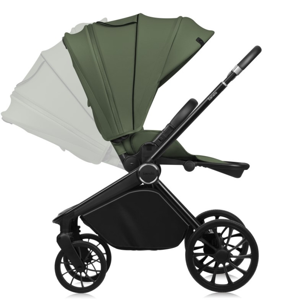 Lionelo Mika Plus - детская коляска 3 в 1,  автокресло, всесезонная коляска с люлькой для новорожденных, быстрое складывание • Green Olive