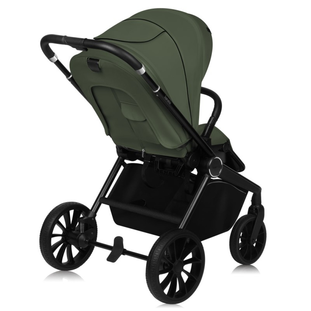 Lionelo Mika Plus - детская коляска 3 в 1,  автокресло, всесезонная коляска с люлькой для новорожденных, быстрое складывание • Green Olive