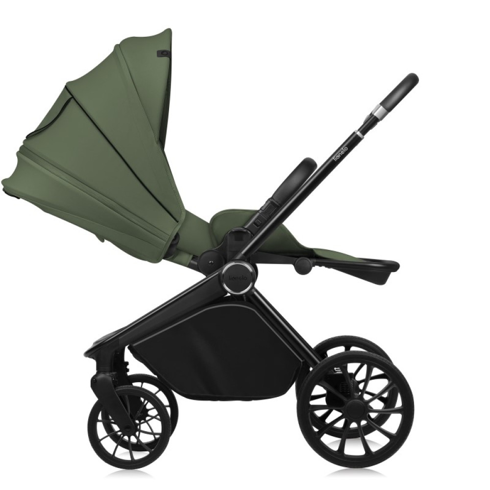 Lionelo Mika Plus - детская коляска 3 в 1,  автокресло, всесезонная коляска с люлькой для новорожденных, быстрое складывание • Green Olive