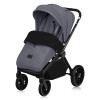 Lionelo Mika Plus - дитяча коляска 3 в 1, автокрісло, всесезонний візочок з люлькою для новонароджених, швидке складання • Grey Stone