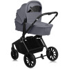 Lionelo Mika Plus - дитяча коляска 3 в 1, автокрісло, всесезонний візочок з люлькою для новонароджених, швидке складання • Grey Stone