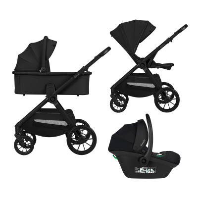 Lionelo Layla 3в1 - детская коляска 3 в 1 с автокреслом, универсальная коляска с большими колесами • Black Onyx Lionelo Layla 3в1 - детская коляска 3 в 1 с автокреслом, универсальная коляска с большими колесами • Black Onyx