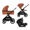 Lionelo Layla 3в1 - детская коляска 3 в 1 с автокреслом, универсальная коляска с большими колесами • Brown Rust