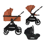 Lionelo Layla 3в1 - детская коляска 3 в 1 с автокреслом, универсальная коляска с большими колесами • Brown Rust