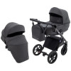 Bair Kiwi Plus Soft - дитяча коляска 2 в 1, всесезонний візочок з люлькою для новонароджених • Graphite (BKP-219)