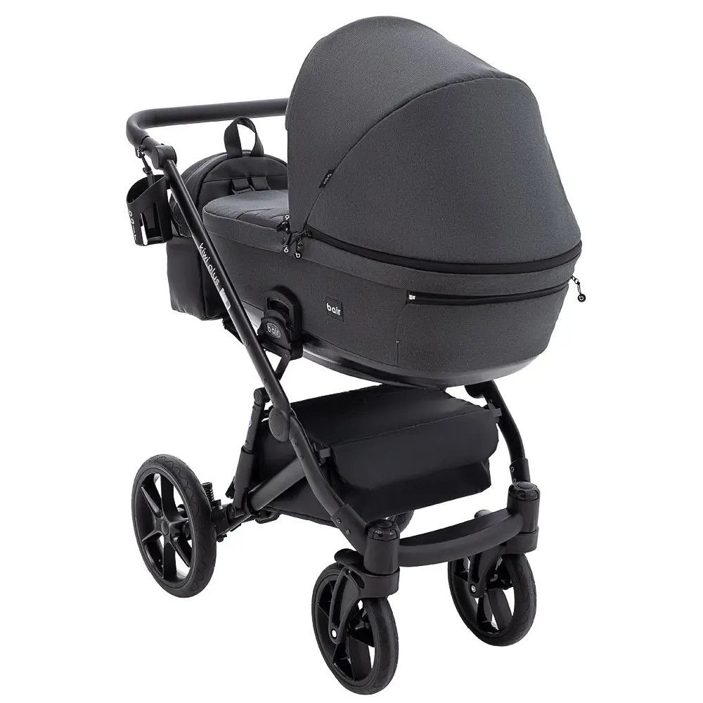 Bair Kiwi Plus Soft - дитяча коляска 2 в 1, всесезонний візочок з люлькою для новонароджених • Graphite (BKP-219)